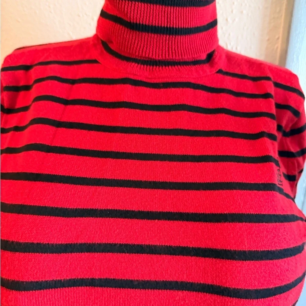 Ralph Lauren Red and Black Striped Sweater